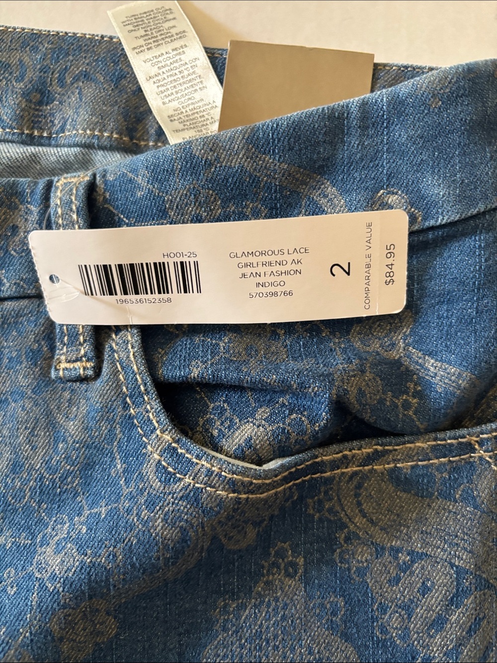 Chico's Blue Patterned Jeans - Picture 2 of 6